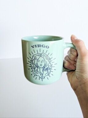 Virgo Zodiac Ceramic Mug in Mint Green
